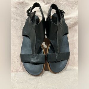 Timberland Natoma Women’s Black Leather Ankle Strap Sandals Size 7 EUR 38